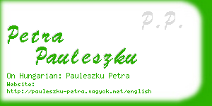 petra pauleszku business card